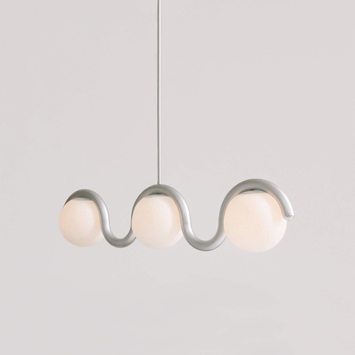 Lustre Linéaire Métal et Verre | Rouge et Argenté, IP20 Non-dimmable