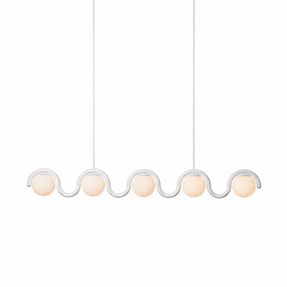 Lustre Linéaire Métal et Verre | Rouge et Argenté, IP20 Non-dimmable