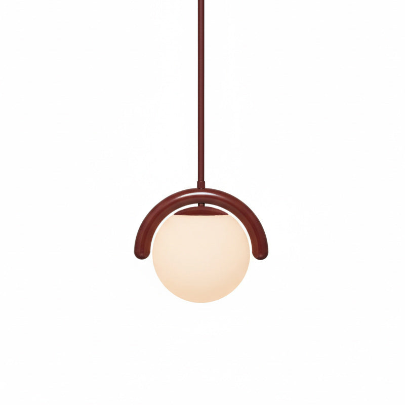 Lustre Linéaire Métal et Verre | Rouge et Argenté, IP20 Non-dimmable