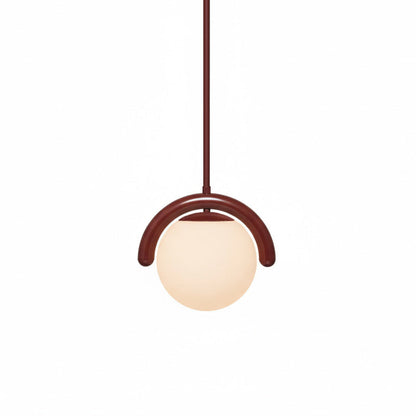 Lustre Linéaire Métal et Verre | Rouge et Argenté, IP20 Non-dimmable