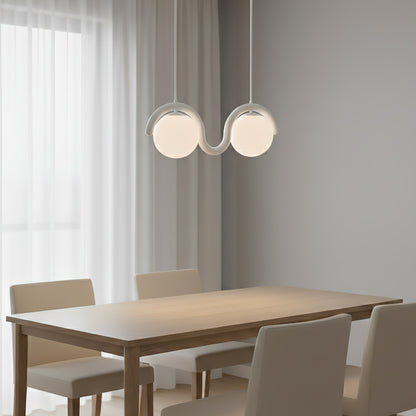 Lustre Linéaire Métal et Verre | Rouge et Argenté, IP20 Non-dimmable