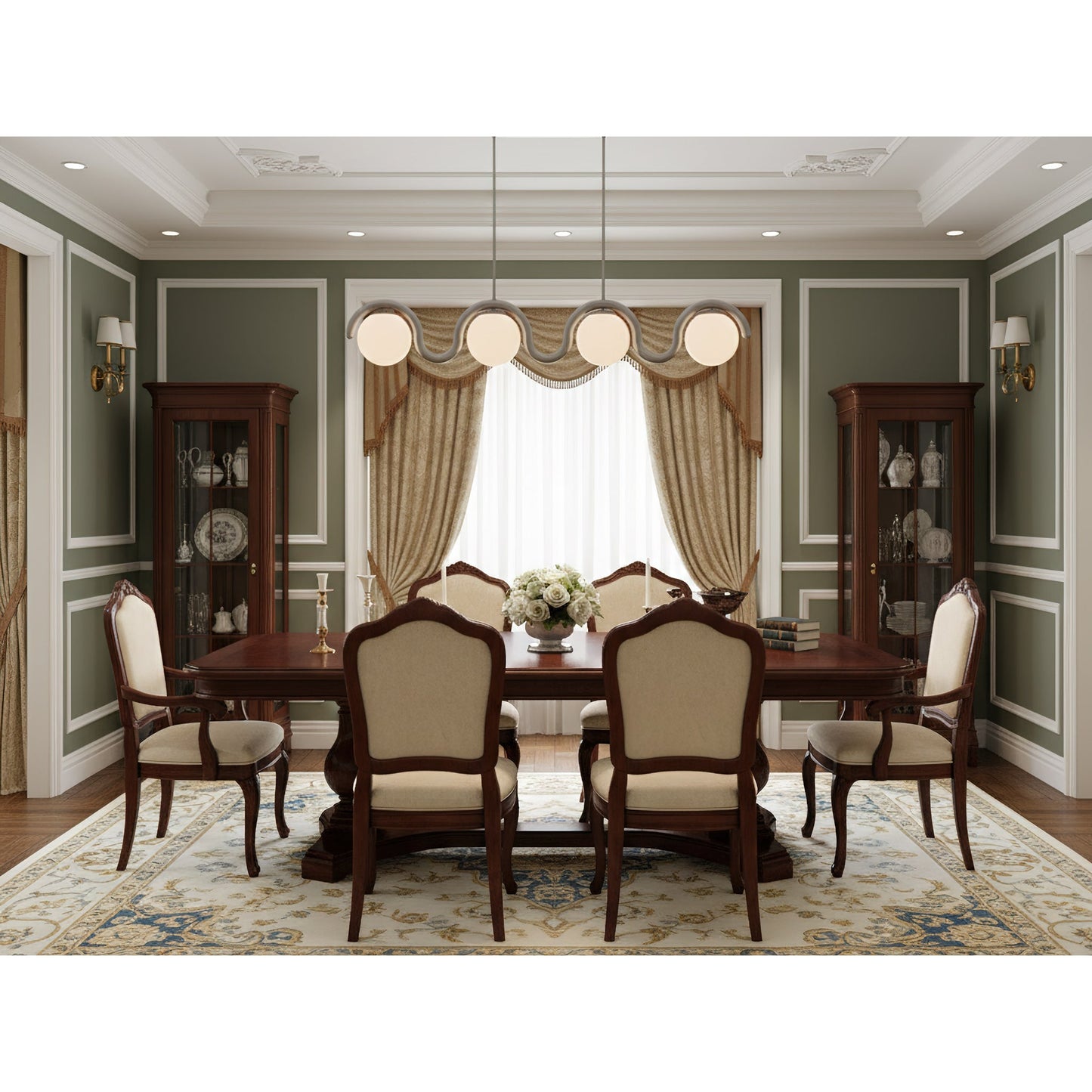 Lustre Linéaire Métal et Verre | Rouge et Argenté, IP20 Non-dimmable