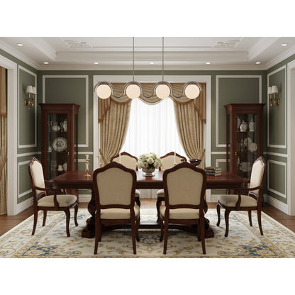 Lustre Linéaire Métal et Verre | Rouge et Argenté, IP20 Non-dimmable