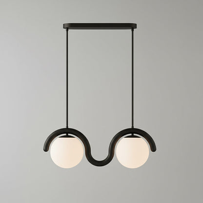 Lustre Linéaire Métal et Verre | Rouge et Argenté, IP20 Non-dimmable