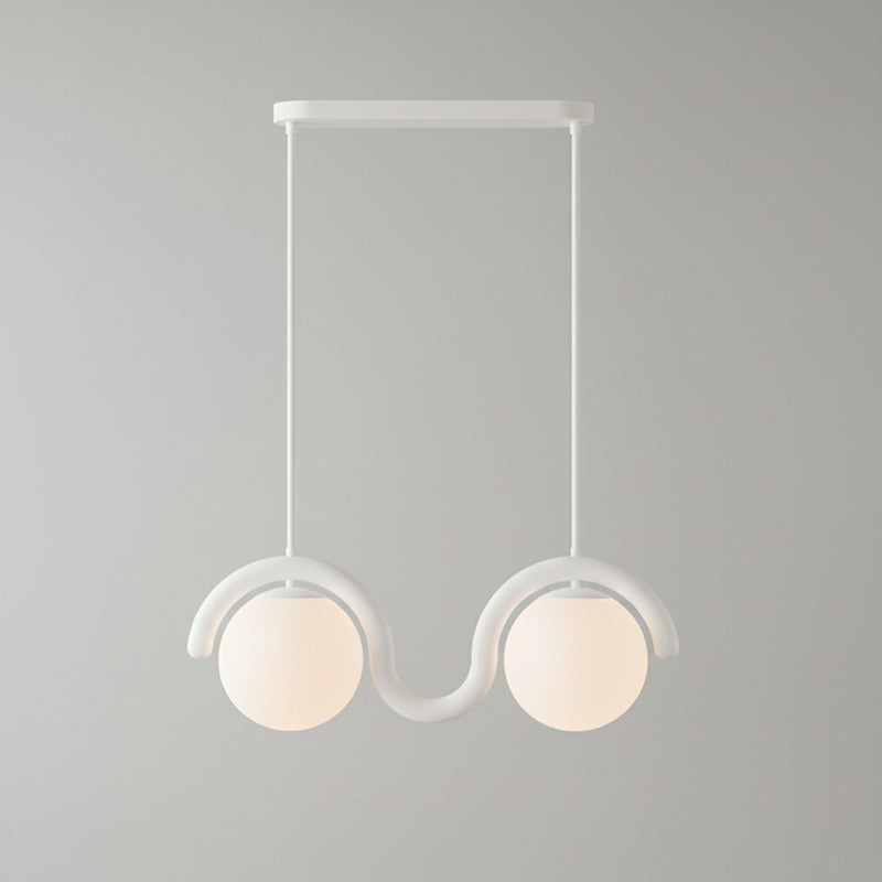Lustre Linéaire Métal et Verre | Rouge et Argenté, IP20 Non-dimmable