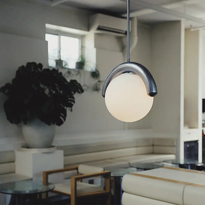 Lustre Linéaire Métal et Verre | Rouge et Argenté, IP20 Non-dimmable