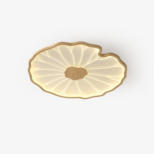 Lotus Plafonnier Bois Noyer | LED Intégrée 3 Têtes | Série Équilibre Naturel