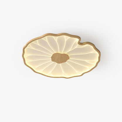 Lotus Plafonnier Bois Noyer | LED Intégrée 3 Têtes | Série Équilibre Naturel