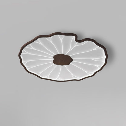 Lotus Plafonnier Bois Noyer | LED Intégrée 3 Têtes | Série Équilibre Naturel