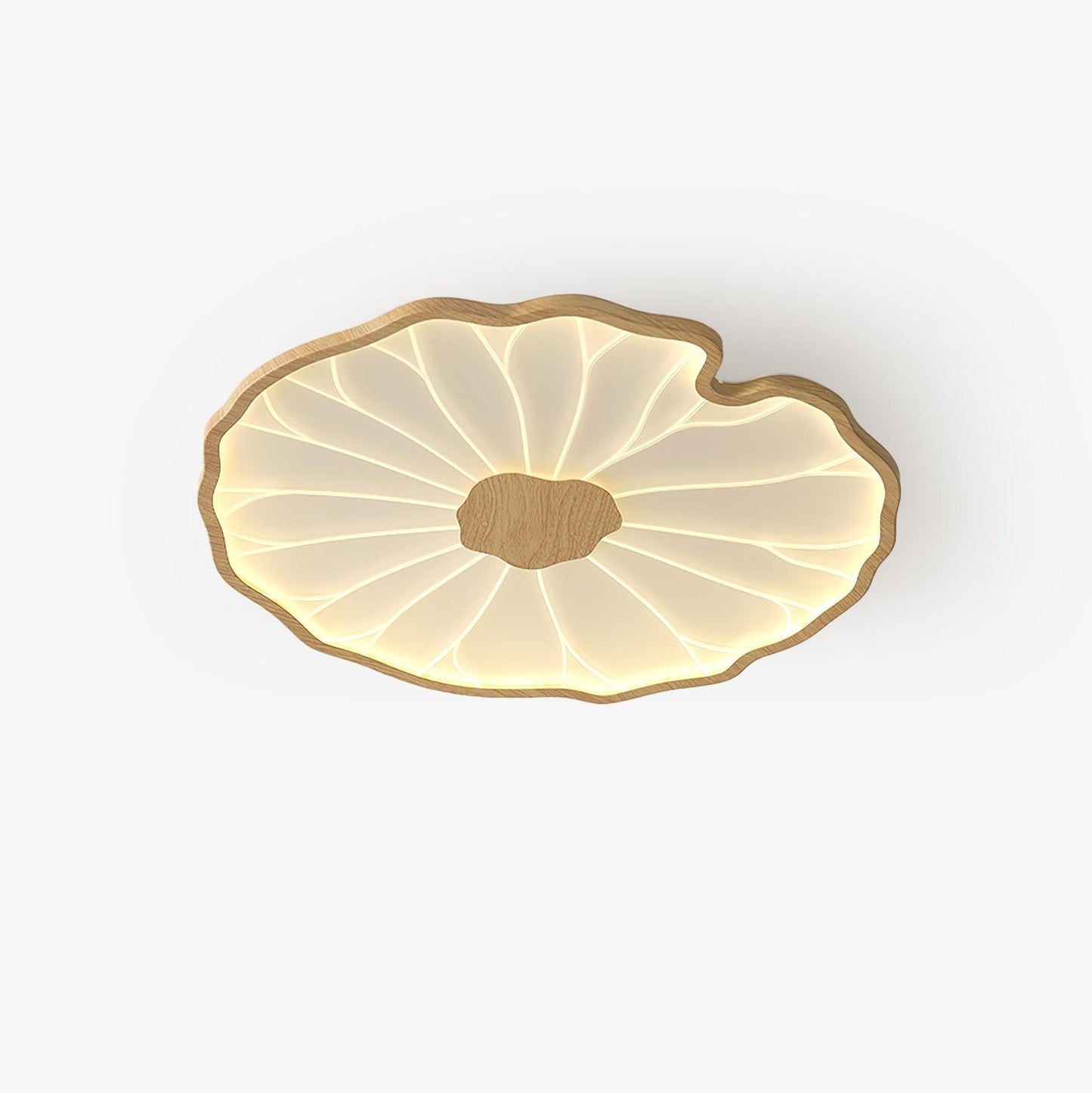 Lotus Plafonnier Bois Noyer | LED Intégrée 3 Têtes | Série Équilibre Naturel
