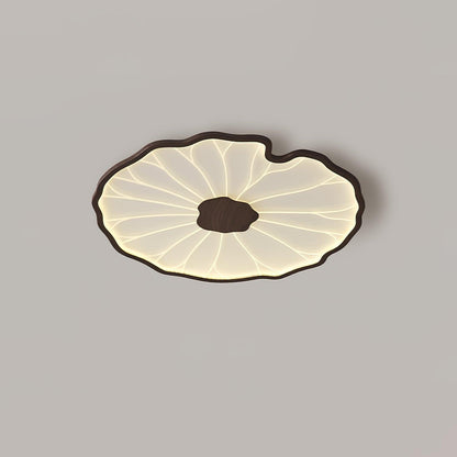 Lotus Plafonnier Bois Noyer | LED Intégrée 3 Têtes | Série Équilibre Naturel