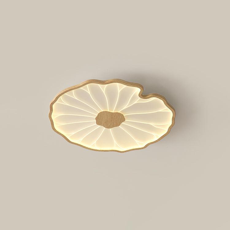 Lotus Plafonnier Bois Noyer | LED Intégrée 3 Têtes | Série Équilibre Naturel