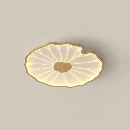 Lotus Plafonnier Bois Noyer | LED Intégrée 3 Têtes | Série Équilibre Naturel