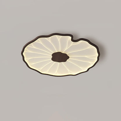 Lotus Plafonnier Bois Noyer | LED Intégrée 3 Têtes | Série Équilibre Naturel