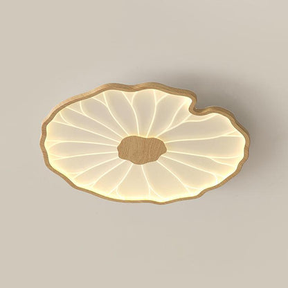 Lotus Plafonnier Bois Noyer | LED Intégrée 3 Têtes | Série Équilibre Naturel