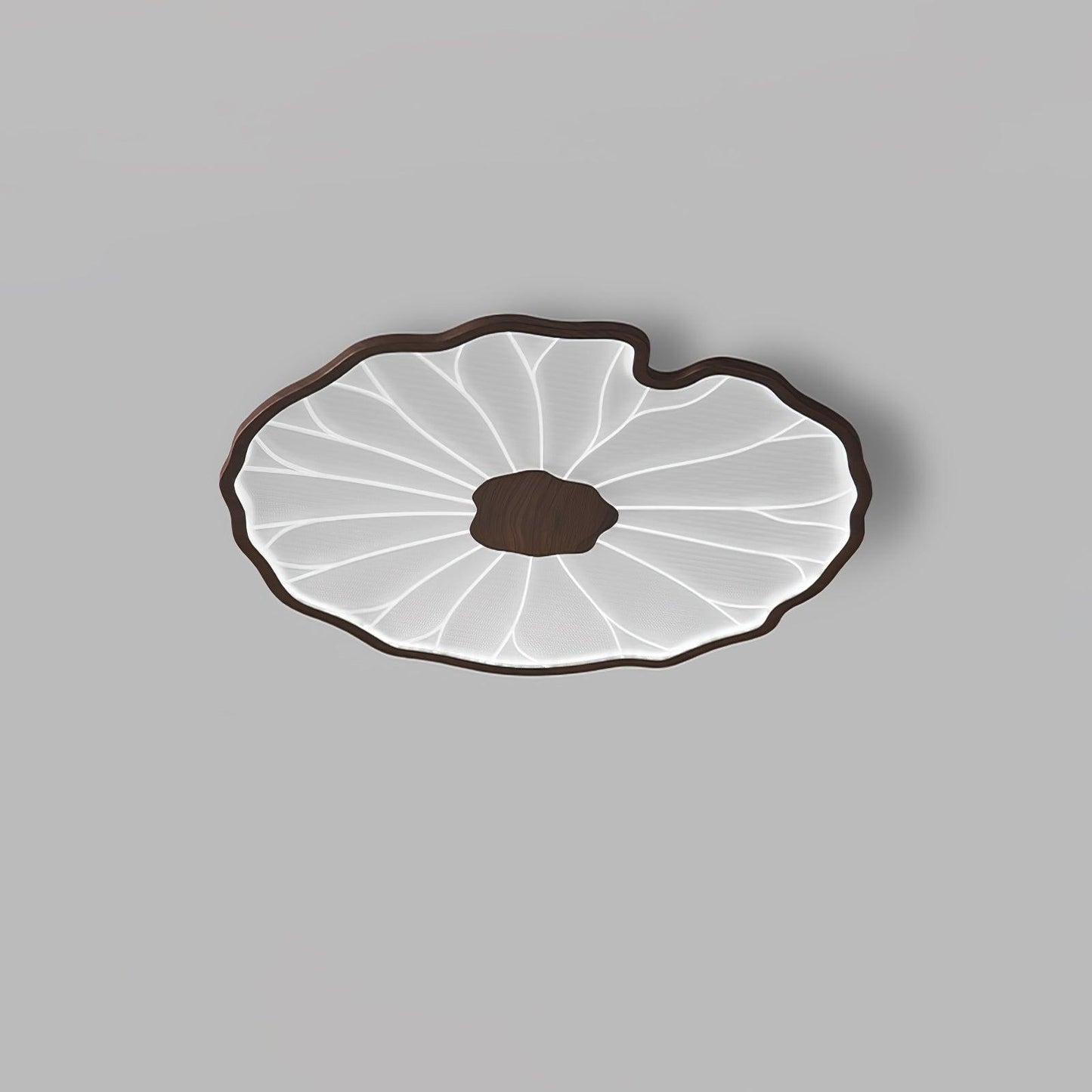 Lotus Plafonnier Bois Noyer | LED Intégrée 3 Têtes | Série Équilibre Naturel