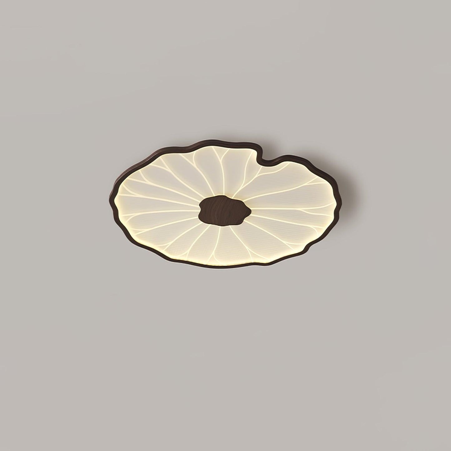 Lotus Plafonnier Bois Noyer | LED Intégrée 3 Têtes | Série Équilibre Naturel