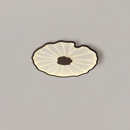 Lotus Plafonnier Bois Noyer | LED Intégrée 3 Têtes | Série Équilibre Naturel