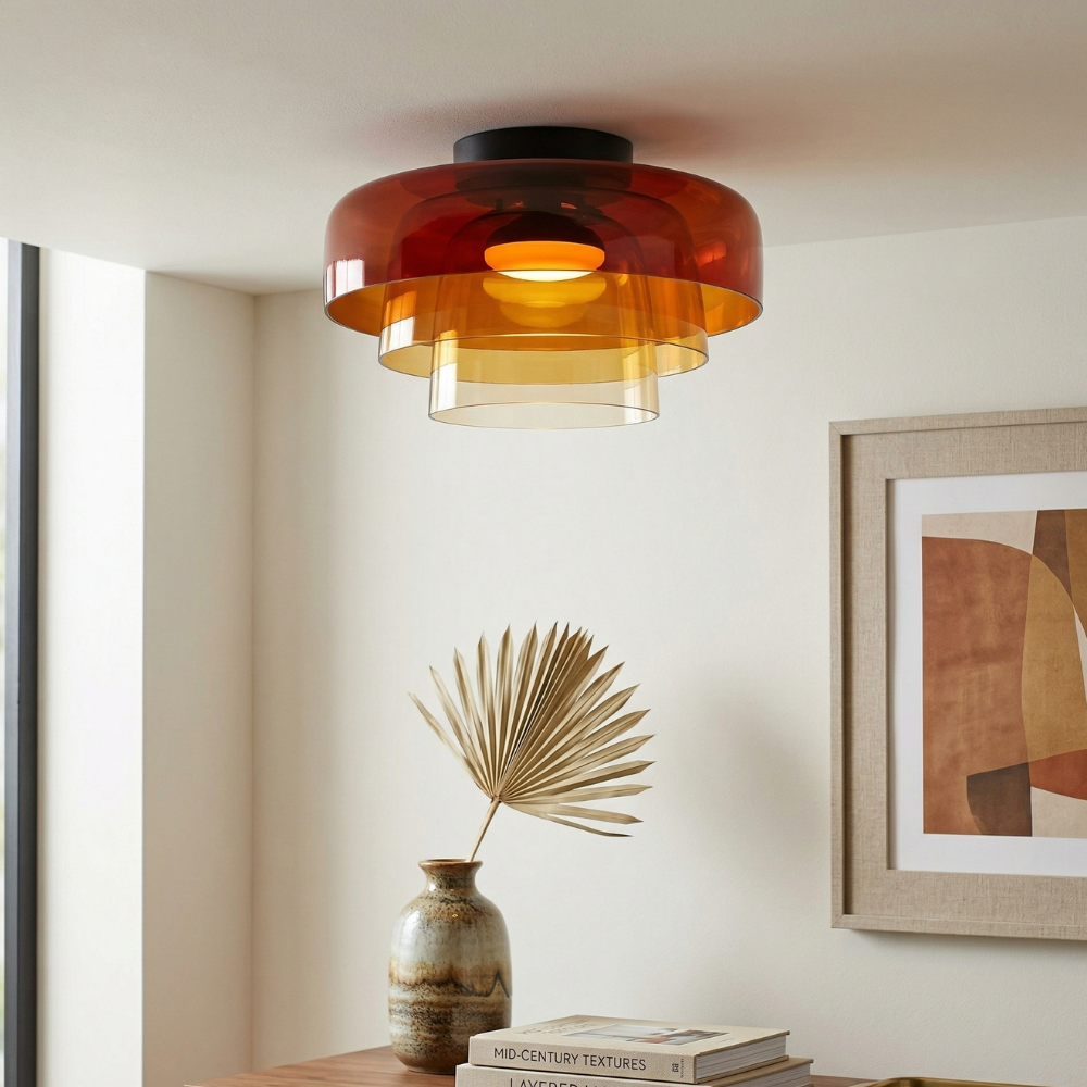 Lumière LED Plafond Verre Fumé | Réglable, IP20 | Série LumenVerre
