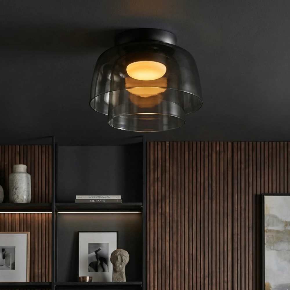 Lumière LED Plafond Verre Fumé | Réglable, IP20 | Série LumenVerre