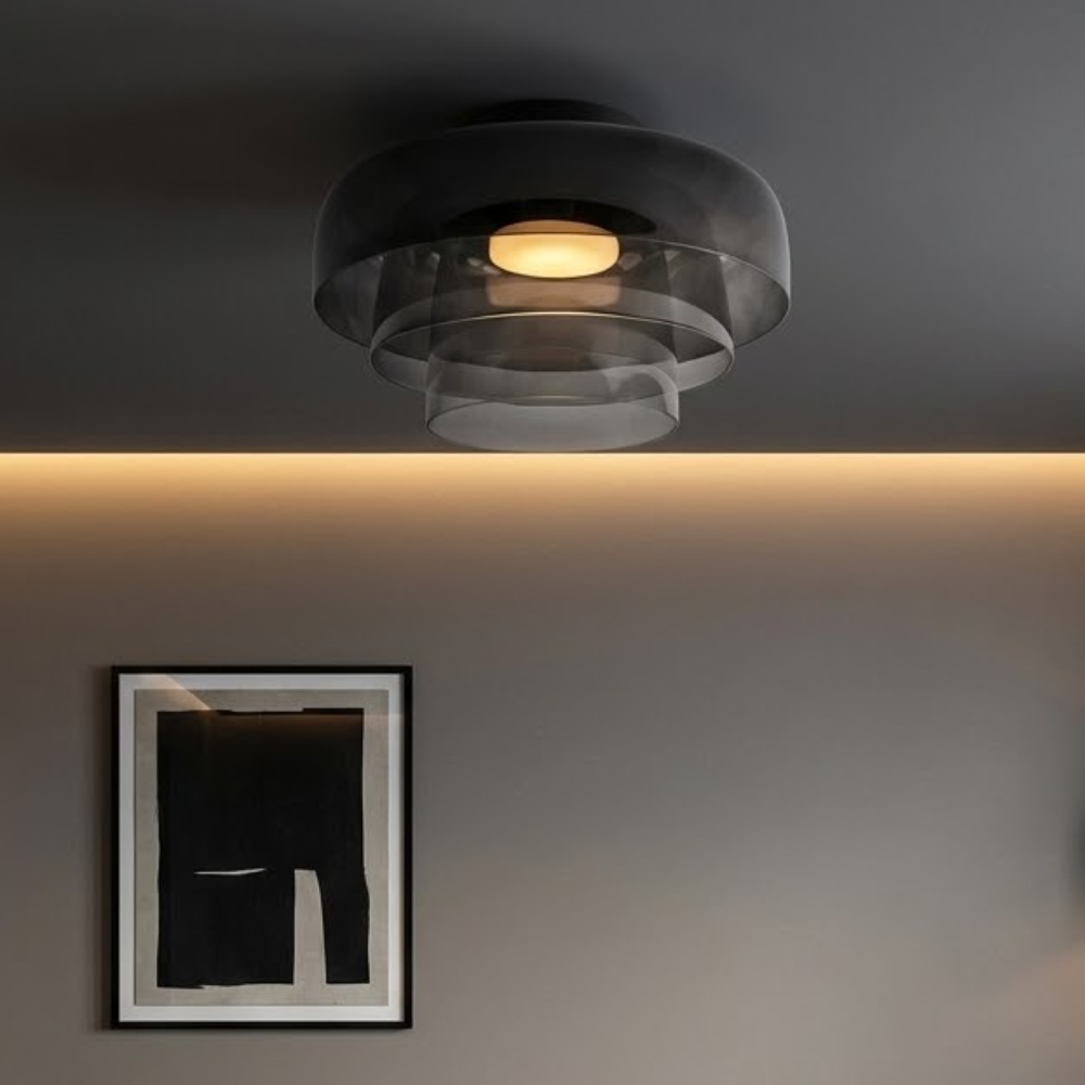 Lumière LED Plafond Verre Fumé | Réglable, IP20 | Série LumenVerre