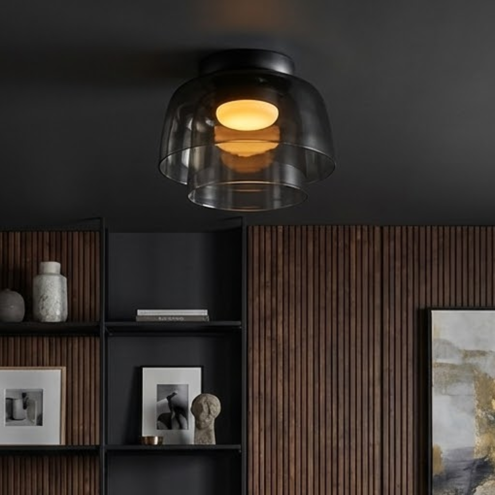 Lumière LED Plafond Verre Fumé | Réglable, IP20 | Série LumenVerre