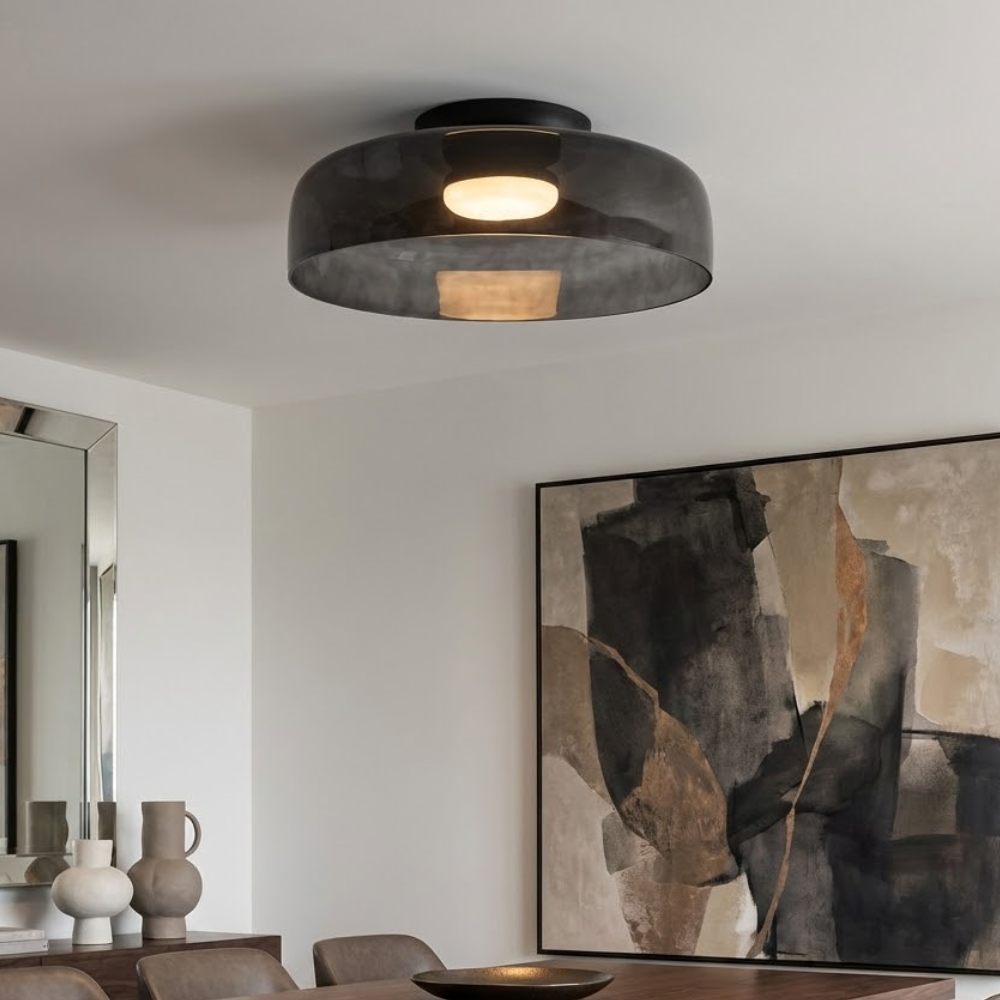 Lumière LED Plafond Verre Fumé | Réglable, IP20 | Série LumenVerre