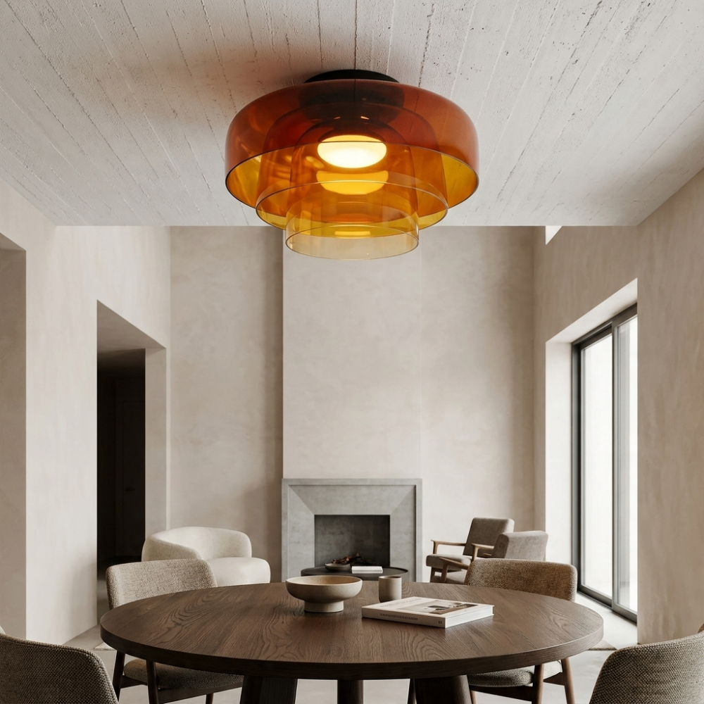 Lumière LED Plafond Verre Fumé | Réglable, IP20 | Série LumenVerre