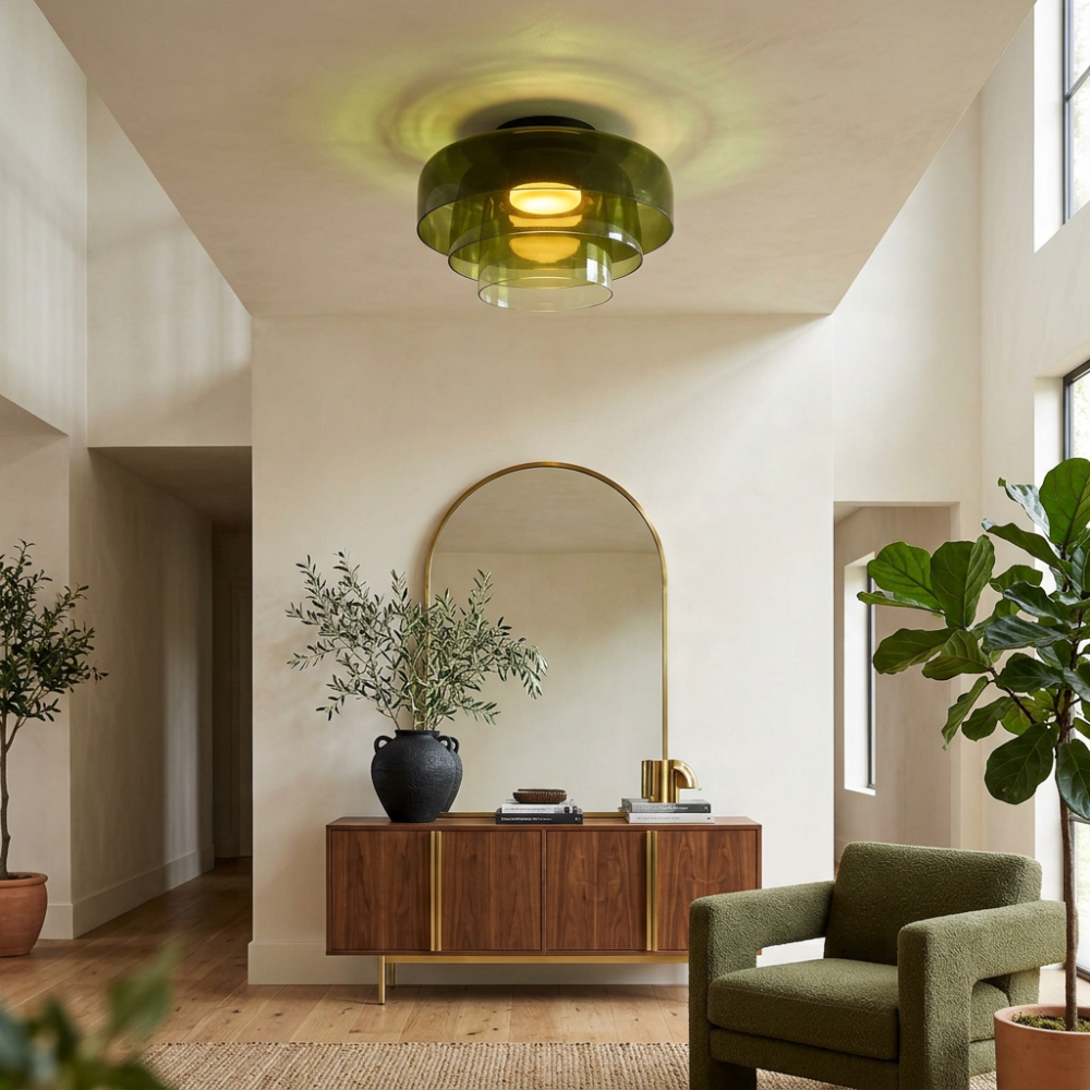 Lumière LED Plafond Verre Fumé | Réglable, IP20 | Série LumenVerre