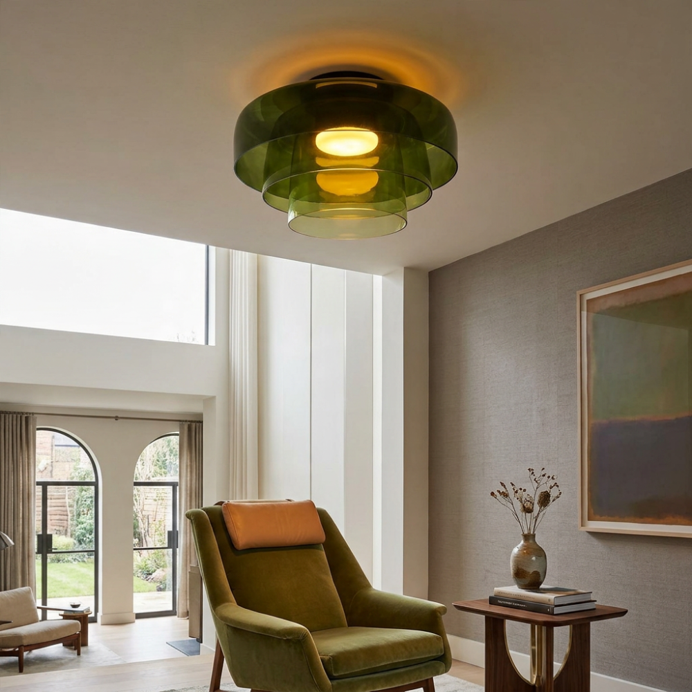 Lumière LED Plafond Verre Fumé | Réglable, IP20 | Série LumenVerre