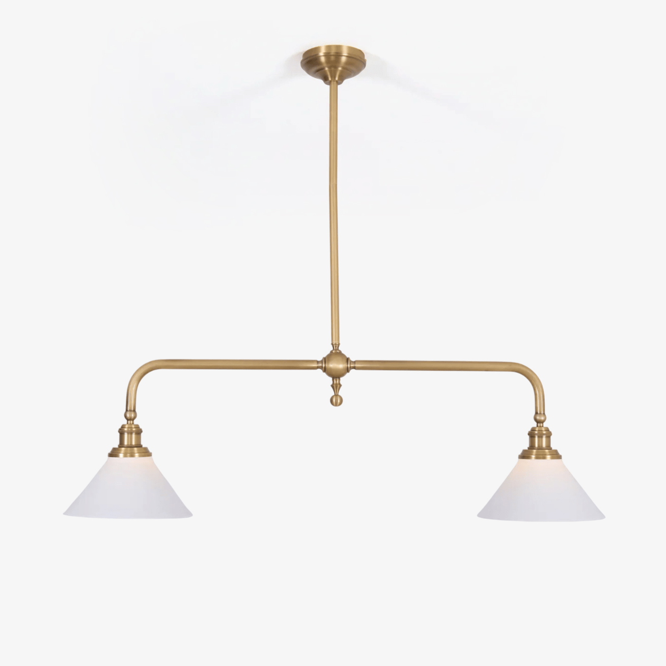Lustre Suspension Laiton et Céramique | Compatible LED, 2 Lumières | Série Lueur