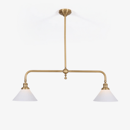 Lustre Suspension Laiton et Céramique | Compatible LED, 2 Lumières | Série Lueur