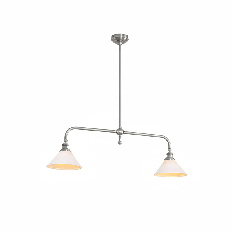 Lustre Suspension Laiton et Céramique | Compatible LED, 2 Lumières | Série Lueur
