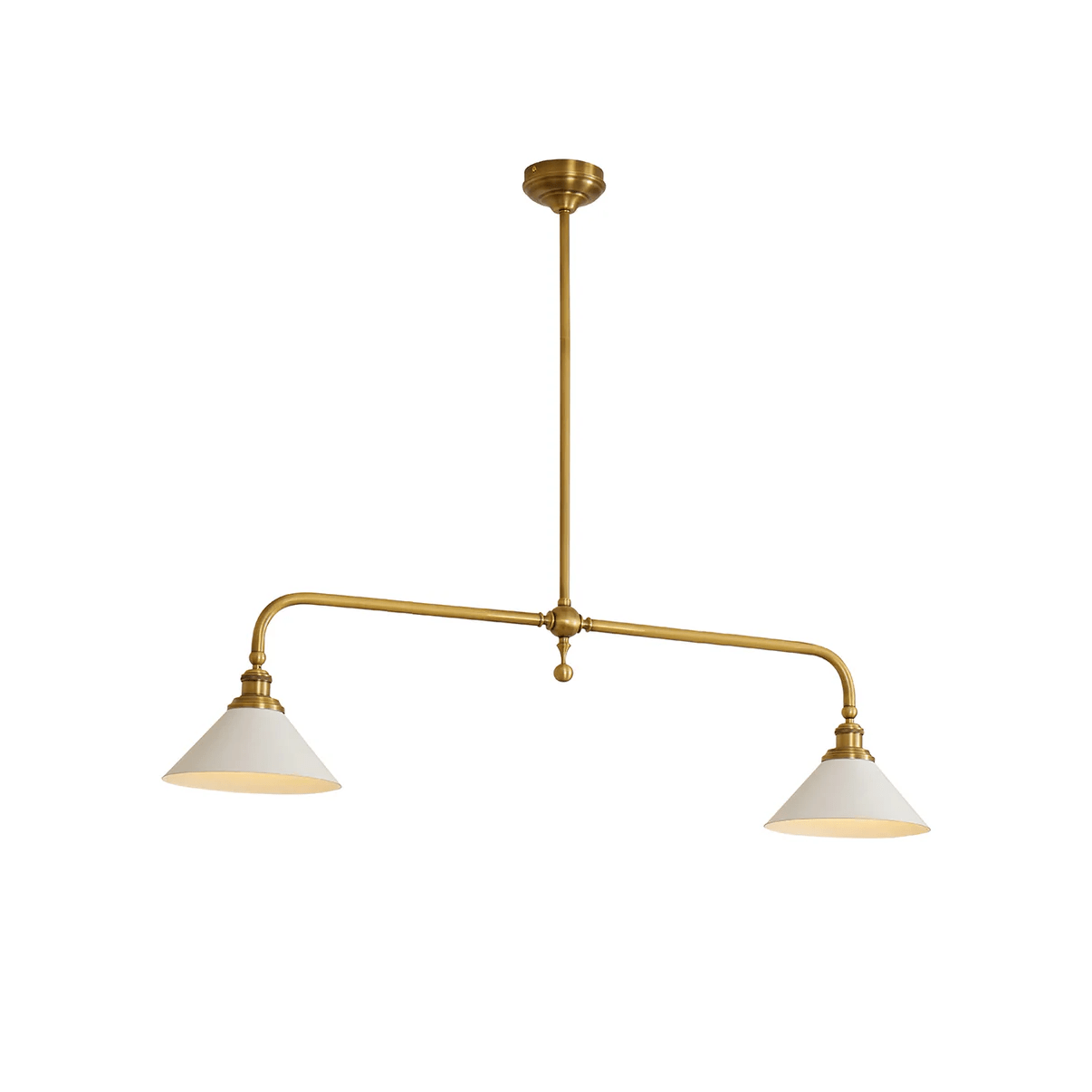 Lustre Suspension Laiton et Céramique | Compatible LED, 2 Lumières | Série Lueur