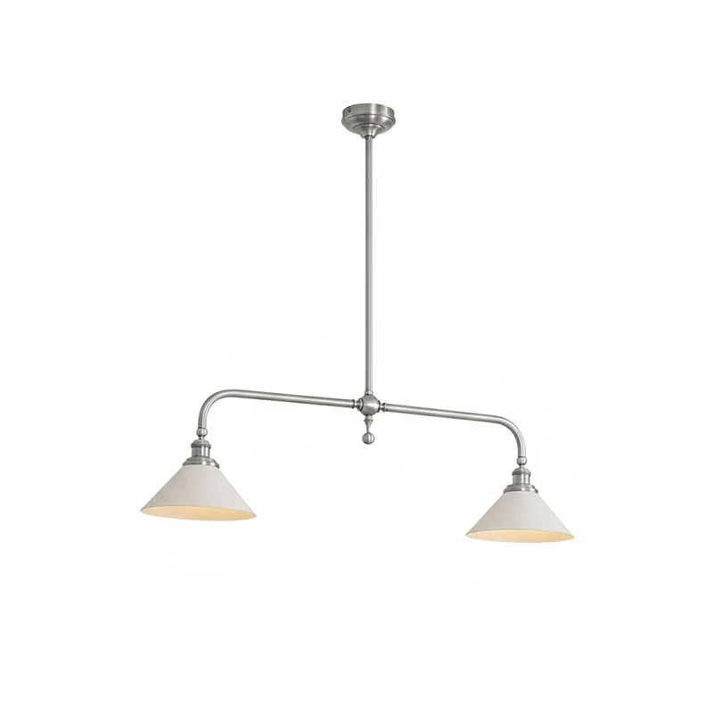 Lustre Suspension Laiton et Céramique | Compatible LED, 2 Lumières | Série Lueur