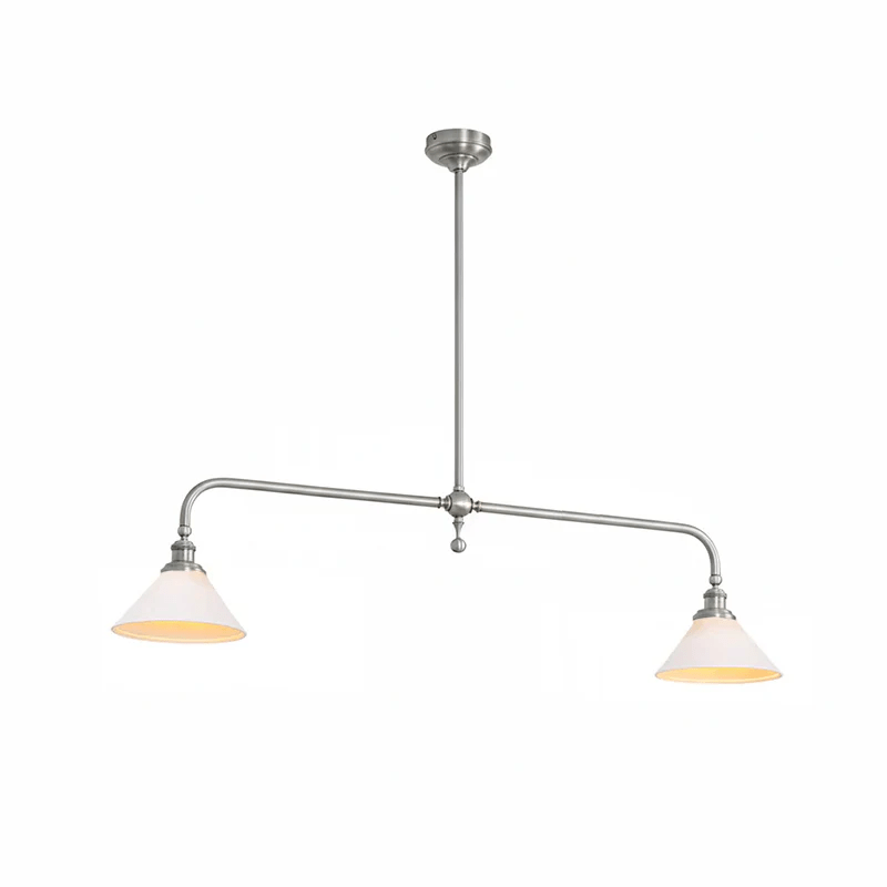 Lustre Suspension Laiton et Céramique | Compatible LED, 2 Lumières | Série Lueur