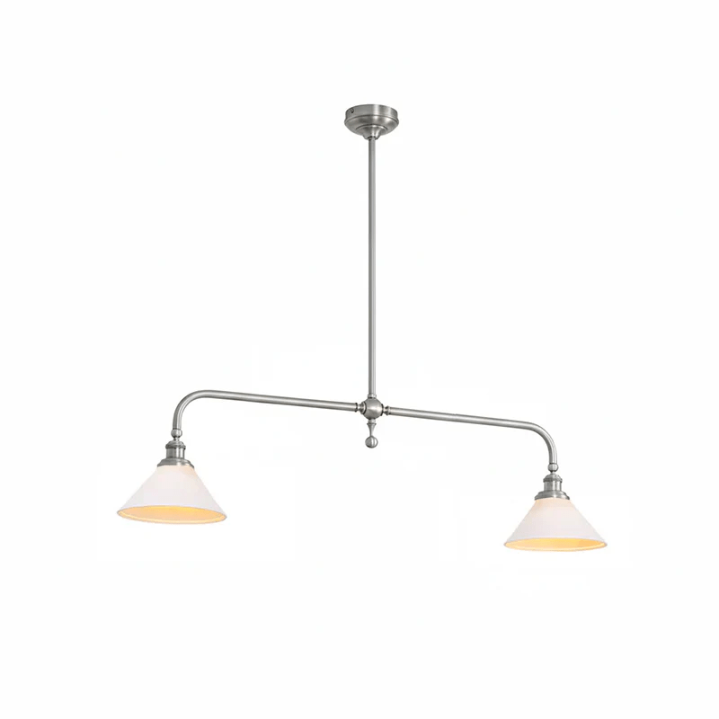 Lustre Suspension Laiton et Céramique | Compatible LED, 2 Lumières | Série Lueur