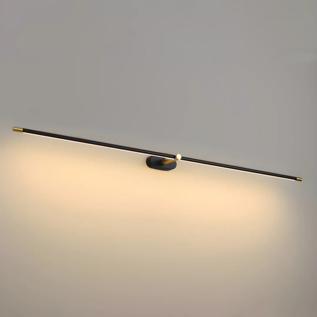 Applique Murale Linéaire Or & Noir Métal | Lumière Chaude LED | Série Lumen