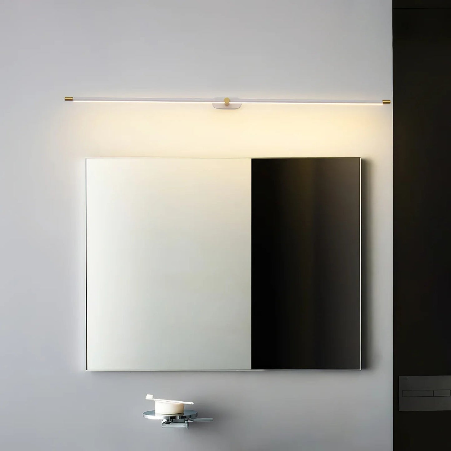 Applique Murale Linéaire Or & Noir Métal | Lumière Chaude LED | Série Lumen