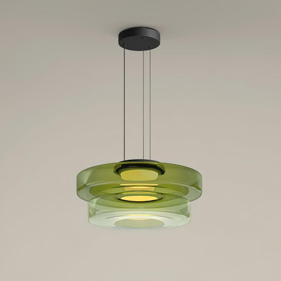 Suspension Verre Noir Minimaliste | Hauteur Réglable LED Intégrée