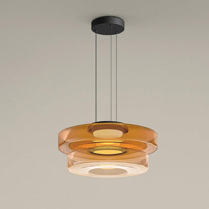 Suspension Verre Noir Minimaliste | Hauteur Réglable LED Intégrée