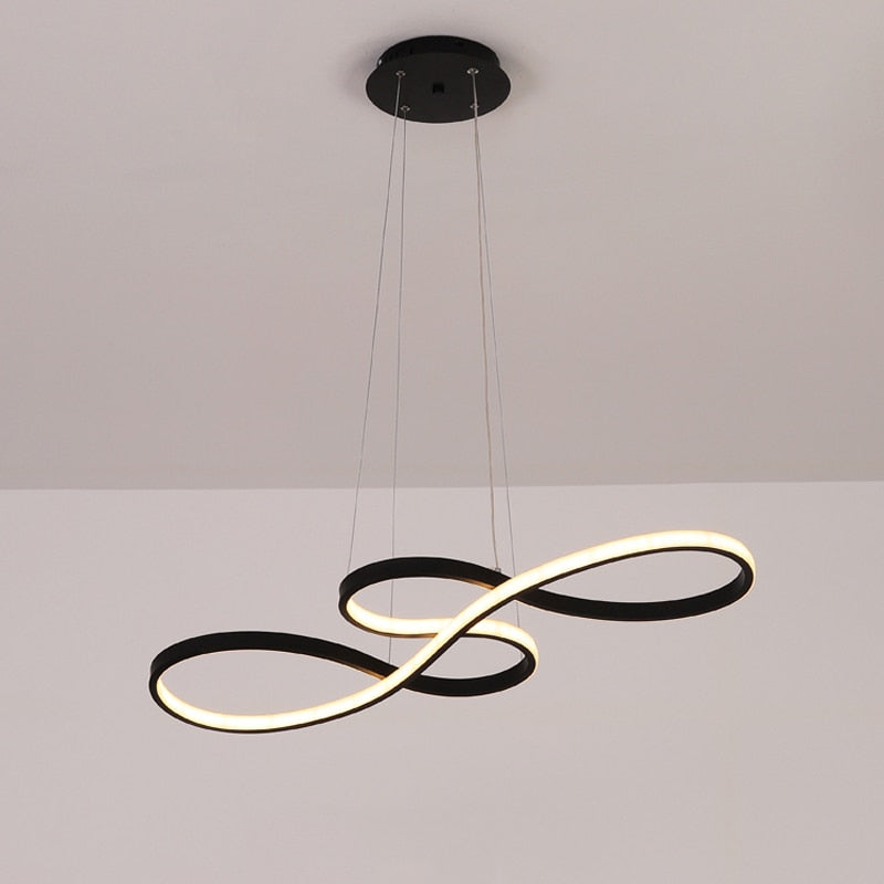 Suspension Linéaire Nordique Métal Noir-Blanc-Or | Réglable Câble Réglable