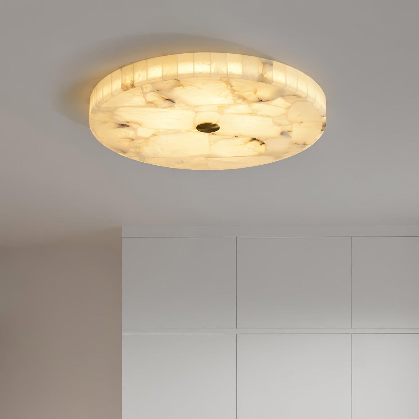Lustre de Plafond Alabastre Blanc | LED Intégrée, 3 Températures | Série Arc