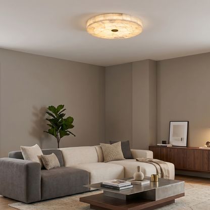 Lustre de Plafond Alabastre Blanc | LED Intégrée, 3 Températures | Série Arc