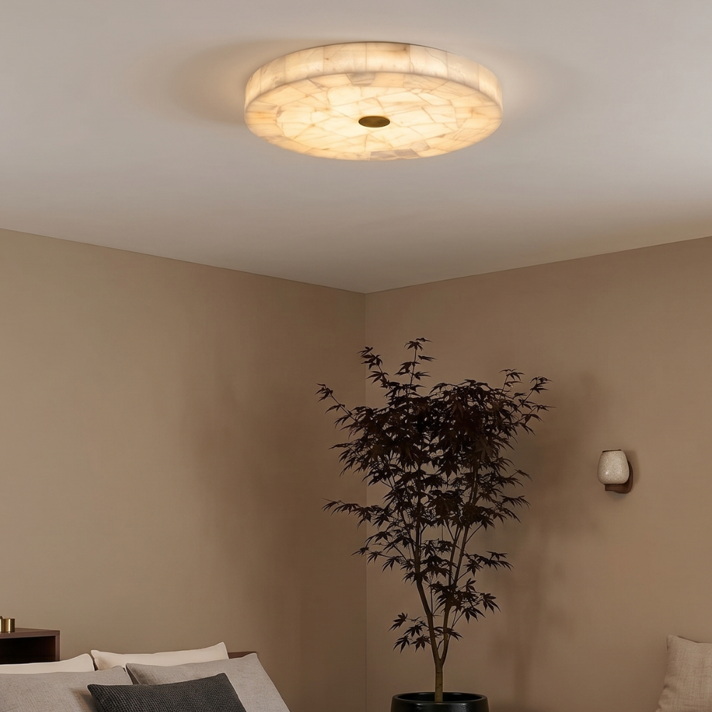 Lustre de Plafond Alabastre Blanc | LED Intégrée, 3 Températures | Série Arc