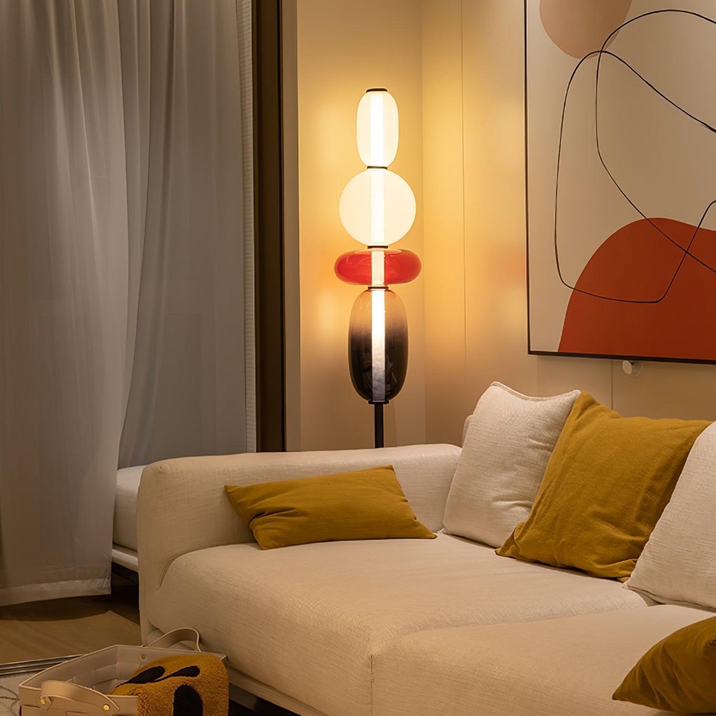 Lampe De Sol Moderne Verre Soufflé | LED Intégrée, 3000K-6000K | Série Éclat