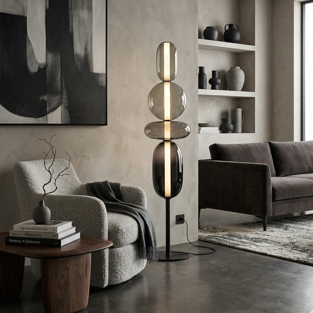 Lampe De Sol Moderne Verre Soufflé | LED Intégrée, 3000K-6000K | Série Éclat