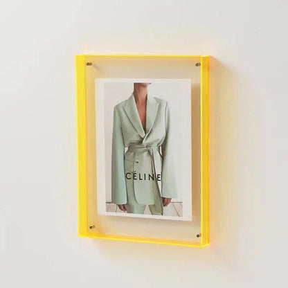 Cadre Photo Moderne Acrylique | Bord Vibrant Polyvalent | Série Studio