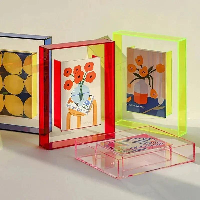Cadre Photo Moderne Acrylique | Bord Vibrant Polyvalent | Série Studio