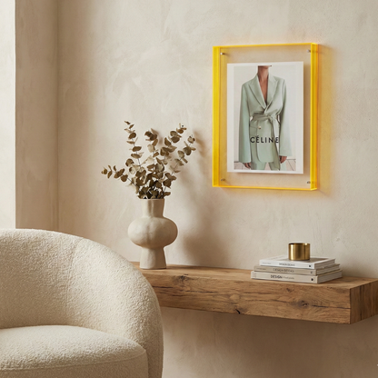Cadre Photo Moderne Acrylique | Bord Vibrant Polyvalent | Série Studio